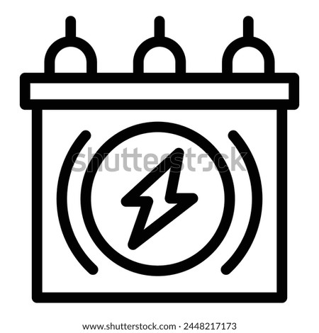 Energy accumulator icon outline vector. Storage solar. Grid roof