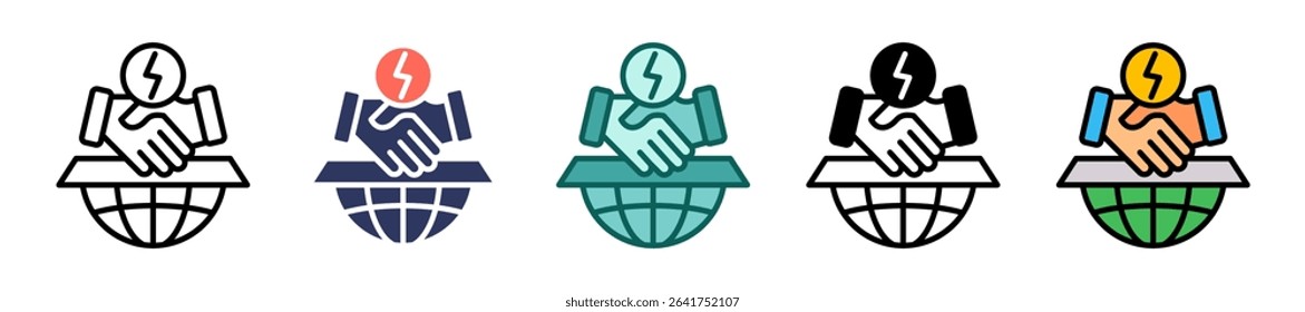 Energy Agreements Icon Multiple Vector Illustration
