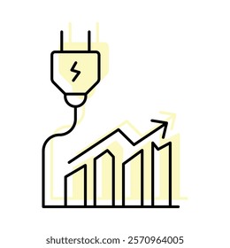 Energy Analysis color shadow line icon outline icon, pixel perfect 