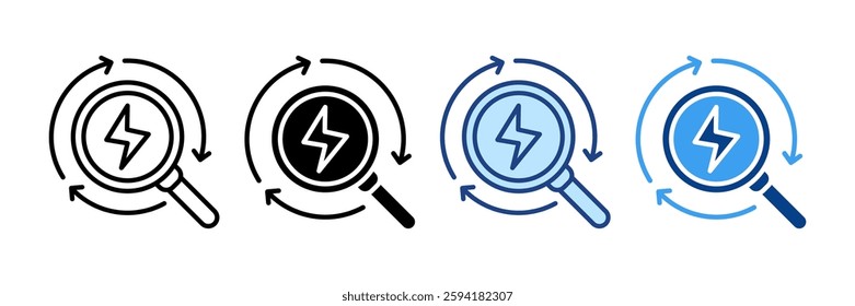 Energy Analysis Icon Set Multiple Style Collection