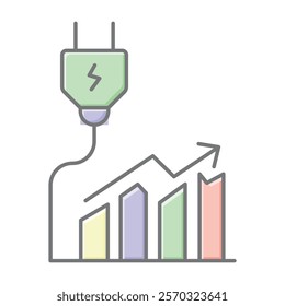Energy Analysis lineal color icon , vector, pixel perfect, illustrator file 