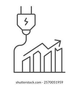 Energy Analysis. thinline icon, editable vector icon, pixel perfect, illustrator ai file