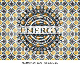 Energy arabic emblem background. Arabesque decoration.