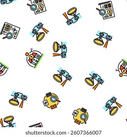 energy audit electricity building vector seamless pattern thin line illustration