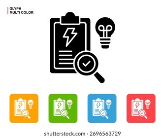 Energy Audit Icon Multi Color Style Vector Illustration