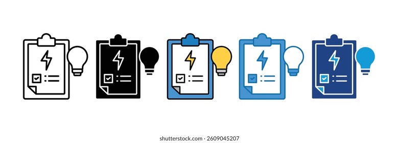 Energy Audit Icon Set Multiple Style Collection