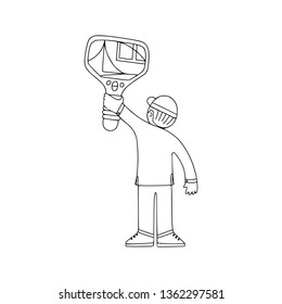 Energy audit technicians working in a doodle style. Illustrations for specialized home energy audit services sites, promomaterials and brochures.