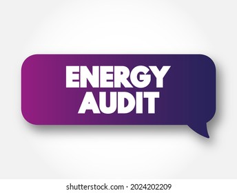 burbuja de mensajes de texto de Energy Audit, fondo de concepto