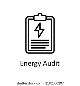 Energy Audit vector Outline Icon Design illustration on White background. EPS 10 File