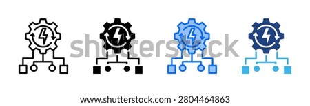 Energy Aware Algorithm icon set multiple style collection