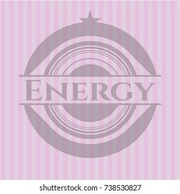 Energy badge with pink background
