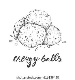 Energy balls popular vegan healthy recipe dates cocoa coconut flakes dates desert