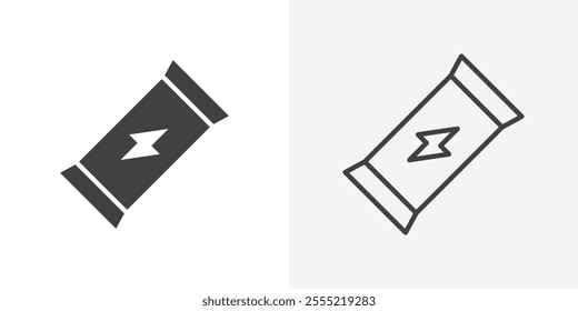 Energy bar icon. outlined vector style.