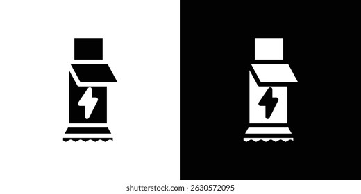 Energy bar icon in solid flat trendy design style.