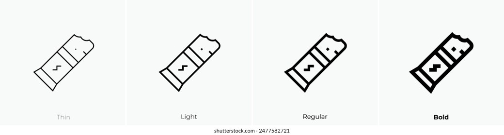 energy bar icon. Thin, Light Regular And Bold style design isolated on white background