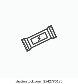 Energy bar icon in thin outlined.