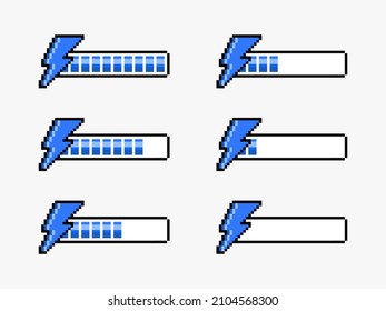 Energy bar in pixel art design