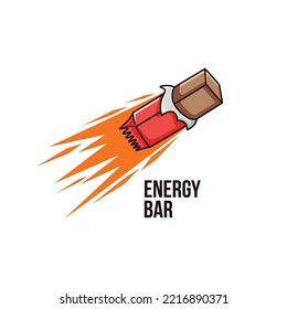 Energy bar with speed explosion effect  cartoon illustration. Vector logo icon poster banner. Isolated object on background