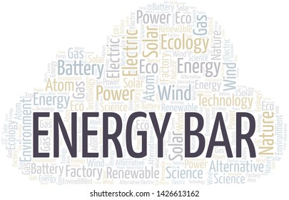 Energy Bar word cloud. Wordcloud made with text only.