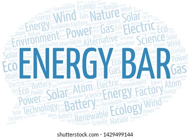 Energy Bar word cloud. Wordcloud made with text only.