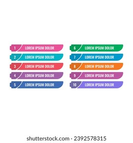 energy battery banner template. ten steps banner template. colorful banner interface