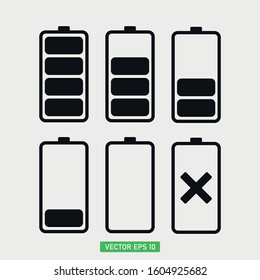 Energy battery icon,Battery charge level icons vector
