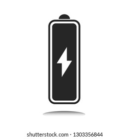 Energy Battery indicator icon with indicator, level of charge. Vector Illustration. White background.