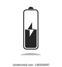 Energy Battery indicator icon with indicator, level of charge. Vector Illustration. White background.
