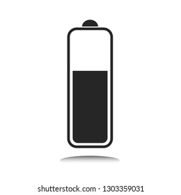 Energy Battery indicator icon with indicator, level of charge. Vector Illustration. White background.