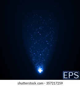 energy beam with particles. blue version.