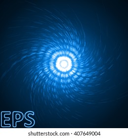 energy beam with pulse effect. blue vortex version.