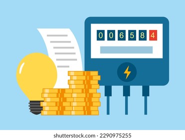 Energy bill or electricity cost concept vector illustration.