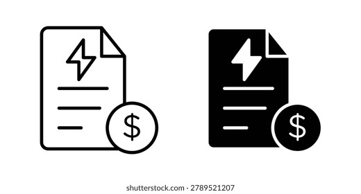 Energy bill icon vector illustration on white