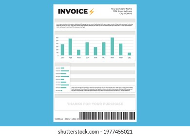 Energy bill invoice template vector design