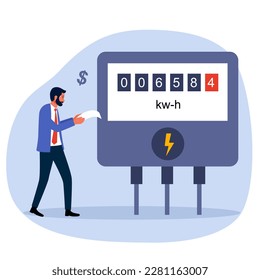 Energy bill payment concept vector illustration. Electricity cost.