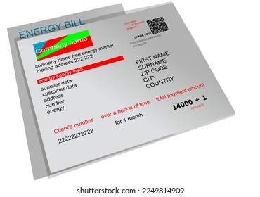 energy bills vector abstract illustration on white