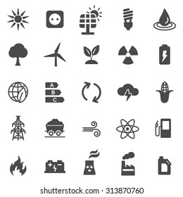 Energy Icon Set Flat Cartoon Power Stock Illustration 1500852188 ...