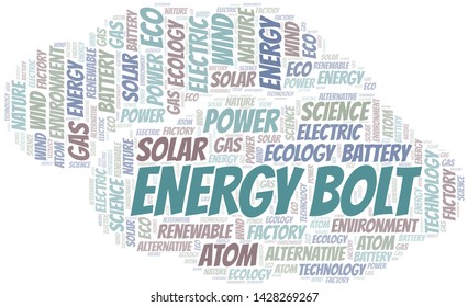 Energy Bolt word cloud. Wordcloud made with text only.