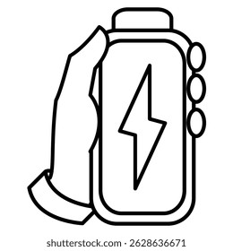 Energy Boost icon represented by holding batteray Line style.