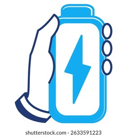 Energy Boost icon represented by holding batteray Dualtone style.