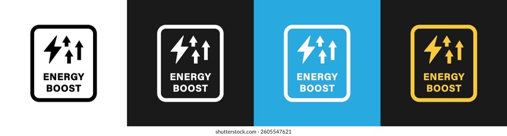 Energy Boost - vector sign for coffee or energy drink isolated on backgrounds.