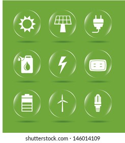 energy bubbles over green background vector illustration 