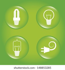 energy bubbles over green background vector illustration 