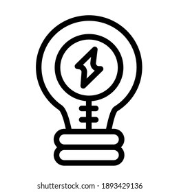 energy bulb icon logo or illustration with outline stroke style vector design. perfect use for web, mobile app, pattern, design etc.