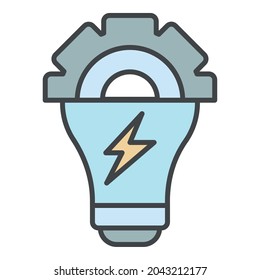 Energy bulb icon. Outline energy bulb vector icon color flat isolated on white
