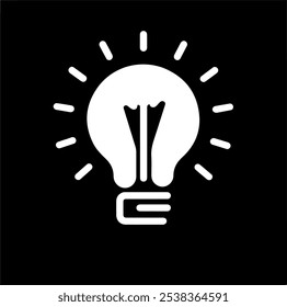 Energy Bulb Icon Vector Silhouette for Illustration.