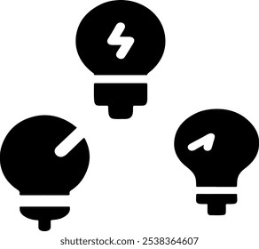 Energy Bulb Icon Vector Silhouette for Illustration.