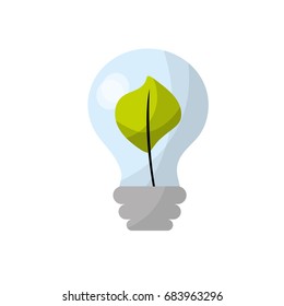 energy bulb with leaf inside to environment care