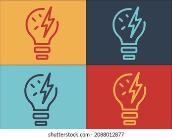 Energy Bulb Logo Template, Simple Flat Icon of energy,concept,bulb