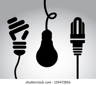 energy bulbs over gray background vector illustration 